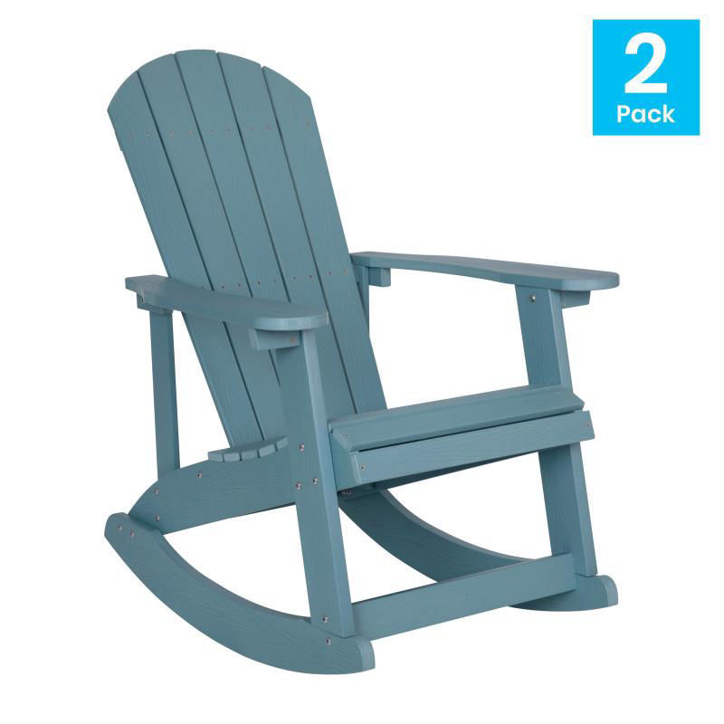 0015994 Savannah All Weather Poly Resin Wood Adirondack Rocking Chair With Rust Resistant Stainless Steel Ha 